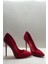 Kırmızı Süet Stiletto Topuklu Ayakkabı 4