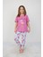 Kız Çocuk Pamuk Yazlık Kısa Kollu Pijama Takımı - Pembe Flamingo Desenli 1