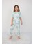 Kız Çocuk Pamuk Yazlık Kısa Kollu Pijama Takımı-Kalp Desenli 1