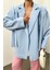 Kadın Oversize Blazer Ceket Kuşaklı Omuz Detaylı 3