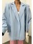 Kadın Oversize Blazer Ceket Kuşaklı Omuz Detaylı 4