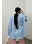 Kadın Oversize Blazer Ceket Kuşaklı Omuz Detaylı 5