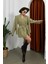 Kadın Oversize Blazer Ceket Kuşaklı Omuz Detaylı 3