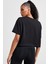 Pro Dri Fit Graphics Loose Fit T-Shirt Kadın Crop Büyük Beden Günlük Tişört Siyah 2