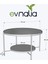 Nordic Orta Sehpa Temperli Cam 75 cm Demonte Çizilmez Kırılmaz Metal Çerçeve Raflı Minimalist Sehpa 2