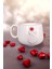 Kore Kalp Kırmızı Parmak Kalpli El Yapımı Seramik Mug 200 ml Fincan 2
