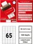 Laser Etiket | 38.1X21.2 mm | No: 65 | 100 Sayfa | Lazer Etiket 1