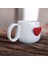 One Love One Heart - Kırmızı Büyük Kalpli El Yapımı Seramik Mug 200 ml Fincan 3