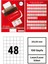 35x35mm Lazer Etiket | 1 Paket | 100 Sayfa | No: 48 | Ofis, Ambalaj, Etiketleme | Yapışkanlı 1