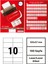 105x57mm Lazer Etiket | 1 Paket | 100 Sayfa | No: 10 | Ofis, Ambalaj, Etiketleme | Yapışkanlı 1