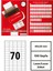 40x20mm Lazer Etiket | 1 Paket | 100 Sayfa | No: 70 | Ofis, Ambalaj, Etiketleme | Yapışkanlı 1