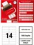 105x38mm Lazer Etiket | 1 Paket | 100 Sayfa | No: 14 | Ofis, Ambalaj, Etiketleme | Yapışkanlı 1