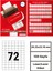 Laser Etiket | 26.25X33.16 mm | No: 72 | 100 Sayfa | Lazer Etiket 1