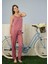 Kadın Pembe 3'lü Pijama Takımı 3