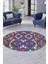 Etnik Kilim Desenli 180 cm Çap Büyük Boy Otantik Yuvarlak Dijital Baskı Halı 2