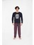 Erkek Ekose Yazlık Uzun Kollu Pamuklu Pijama Takımı 1