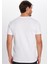 Erkek Slim Fit Dar Kesim %100 Pamuk Yumuşak Dokulu Beyaz V Yaka Tişört 5