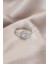 Ayarlamalı Gümüş Renk Metal Zirkon ve Kristal Taşlı Oval Model Yüzük - TJ-BYK2073 1