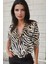 Beyaz Zebra Desenli, Rahat Kalıp Gömlek 1
