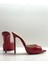 Hayyshoes Kırmızı Rugan Deri Astarlı Gizli Platformlu Topuklu Terlik 3