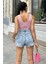 Pembe Ajurlu Kalın Askılı Triko Bluz 5