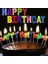 Rengarenk Happy Birthday Yazılabilen Doğum Günü Mumu (4744) 2