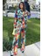Kadın Multi Color Çift Cepli Gömlek & Bol Paça Pantolon - Salaş Alt & Üst Takım 1