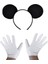 Siyah Mickey Mouse Tacı ve Beyaz Eldiven Seti (4744) 1