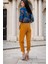 Hardal Beli Lastikli, Cep Detay, Casual Pantolon 2
