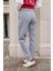 Gri Beli Lastik Detaylı, Cepli, Spor Jogger Pantolon 2