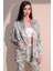 Kadın Haki Safari Desen Yeni Moda Saten Çift Cepli Salaş Kimono Ceket - Tesettüre Uygun 5