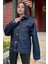 Lacivert Denim Color, Apaş Yaka, Çift Cepli, Kaliteli Jeans Kumaş, Salaş Kot Ceket 4