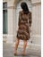 Leopar Desenli, Kruvaze Yaka, A Kesim, Mini Elbise 2
