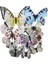 Karışık Renkli Kelebek Dekor Süs Mıknatıs ve Stickerli 12 Adet 2