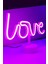 Love Yazılı Neon LED Pembe Başucu Masa Lambası 1