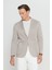 Pamuklu Regular Fit Mono Yaka Diagonal Desenli Torba Cepli Blazer Ceket 3
