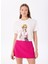 Bisiklet Yaka Düz Kırık Beyaz Kadın T-Shirt F5SL-TST0286 3