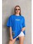 Unisex Bisiklet Yaka Baskılı Oversize Thirt Avi 1