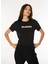 Yuvarlak Yaka Baskılı Siyah Kadın T-Shirt Z Z035 A335 1