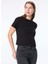 Yuvarlak Yaka Baskılı Siyah Kadın T-Shirt 101752-A227/Z99 3