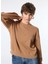Yuvarlak Yaka Düz Açık Kahve Kadın SweatShirt 104002-A115 D91 3