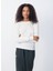 Yuvarlak Yaka Düz Beyaz Kadın T-Shirt GAMI02CE25_BLANC 2
