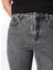 Normal Bel Düz Paça Standart Gri Kadın Denim Pantolon 8P0402 4