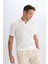 Regular Fit Polo Yaka Kısa Kollu Örgü Görünümlü Tişört B6536AX25SP 4
