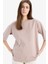 Oversize Geniş Kalıp Bisiklet Yaka Basic Düz Penye Kısa Kollu Tişört C0099AX25SP 1