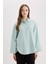Relax Fit Keten Karışımlı Uzun Kollu Tesettür Gömlek Tunik B9835AX25SP 3