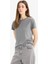 Regular Fit Bisiklet Yaka Basic Düz Kısa Kollu Tişört W7299AZ25SP 4