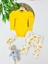 Michigan Floral Desing Balon Kol Takım - Sarı 1