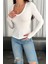 Kadın V Yaka Parmak Geçme Detaylı Oyso Modal Kumas Bluz 3