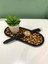 Leoparlı Dekoratif Tepsi Oval Sunumluk Mumluk Altlık Tezgah Üstül Tepsi 24 x 9,5 cm 1